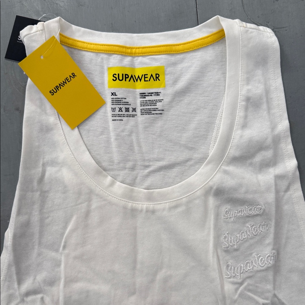 NWT Supawear Men’s XL Racerback “Grey White” Tank Top